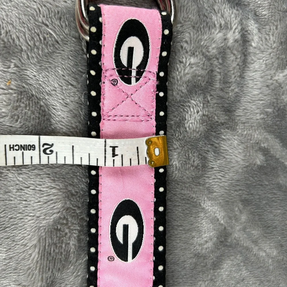 Moonshine USA Georgia Bulldogs Pink Polka Dot D-Ring‎ Belt Womens Large UGA Fan